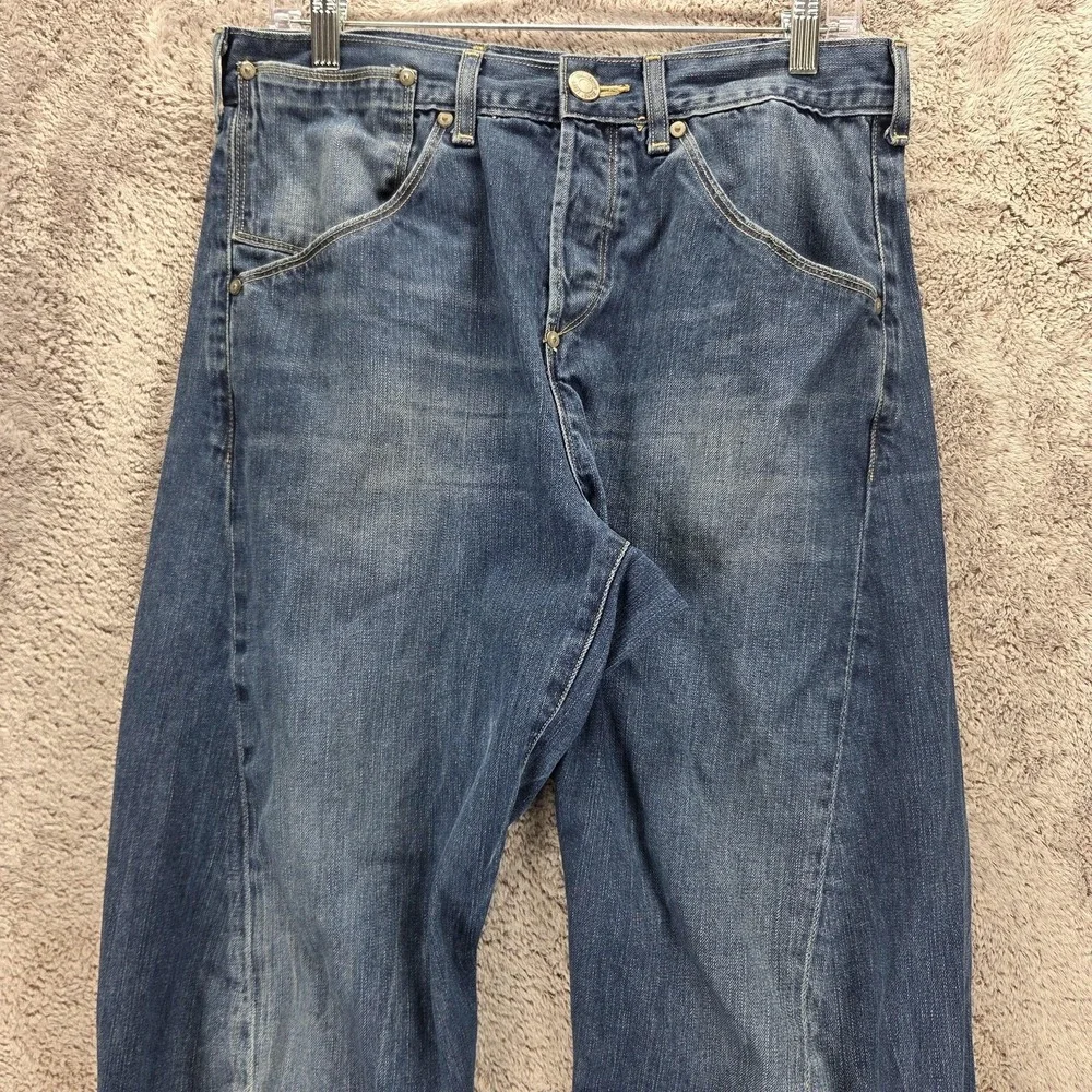 Vintage Levis Engineered Jeans Mens 32x34 Blue Twisted One Pocket Buckle Back